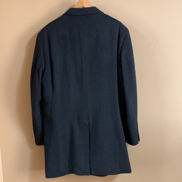 Dark Grey Wool Cashmere Coat with Removable Hood - Picture 5 of 13